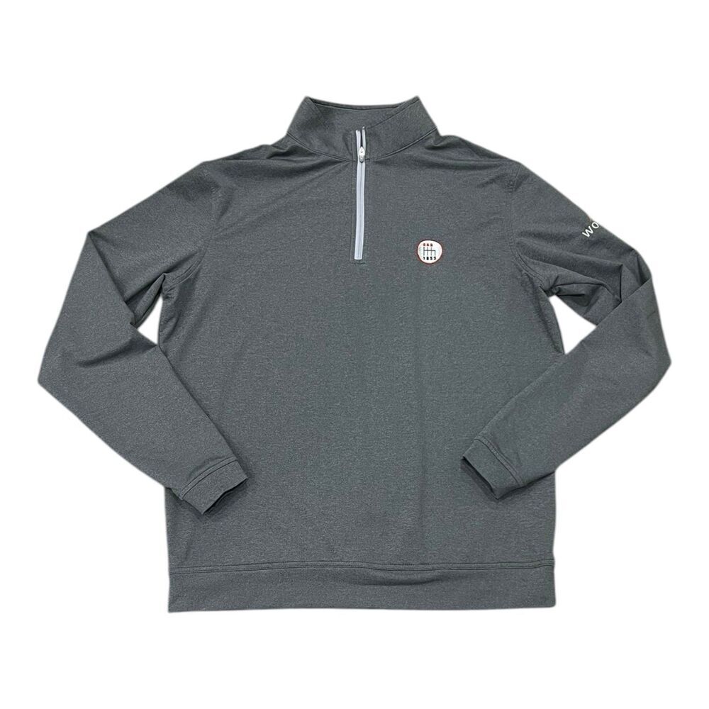 Peter Millar Men's Charcoal Gray Quarter-Zip Performance Sweater